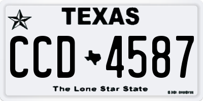 TX license plate CCD4587