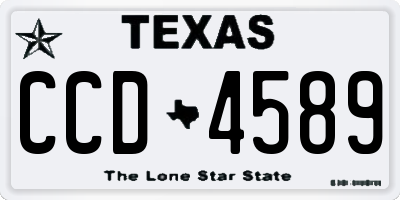 TX license plate CCD4589
