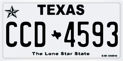 TX license plate CCD4593