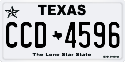 TX license plate CCD4596