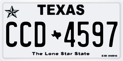 TX license plate CCD4597