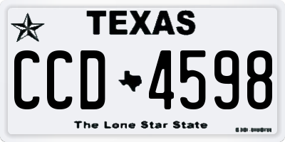 TX license plate CCD4598