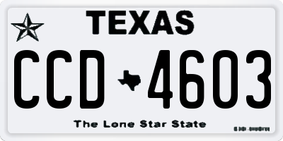 TX license plate CCD4603