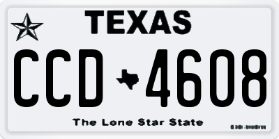 TX license plate CCD4608