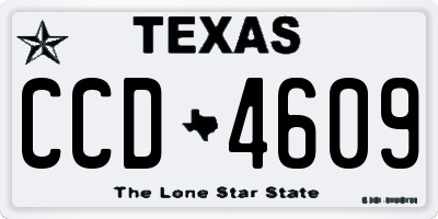 TX license plate CCD4609