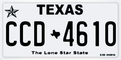 TX license plate CCD4610