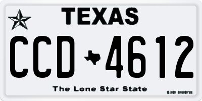 TX license plate CCD4612