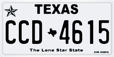 TX license plate CCD4615