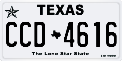 TX license plate CCD4616