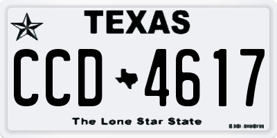 TX license plate CCD4617