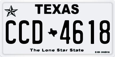 TX license plate CCD4618