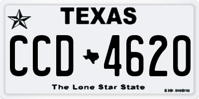 TX license plate CCD4620