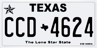 TX license plate CCD4624