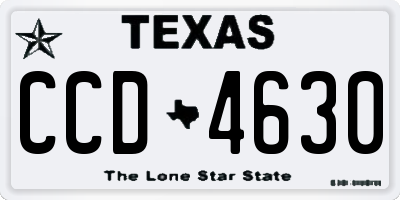 TX license plate CCD4630