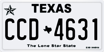 TX license plate CCD4631