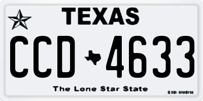 TX license plate CCD4633