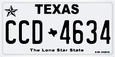 TX license plate CCD4634