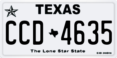 TX license plate CCD4635