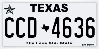 TX license plate CCD4636