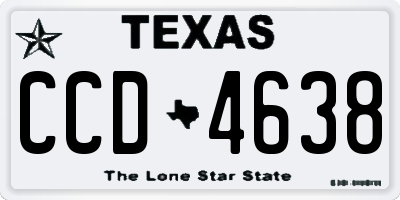TX license plate CCD4638