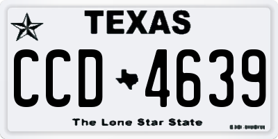 TX license plate CCD4639