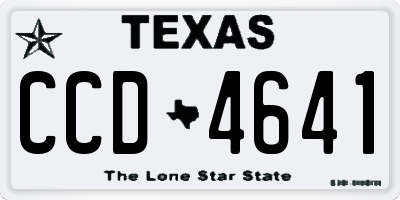 TX license plate CCD4641