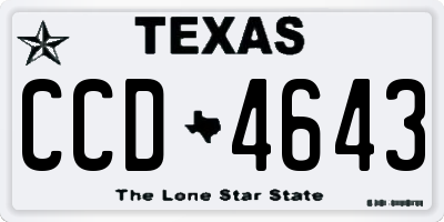 TX license plate CCD4643