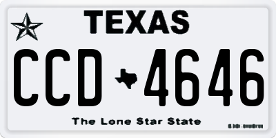 TX license plate CCD4646
