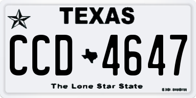 TX license plate CCD4647