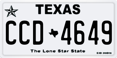 TX license plate CCD4649