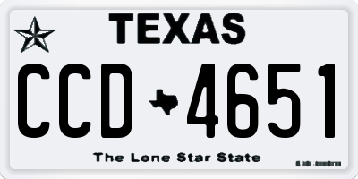 TX license plate CCD4651