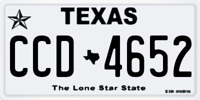 TX license plate CCD4652