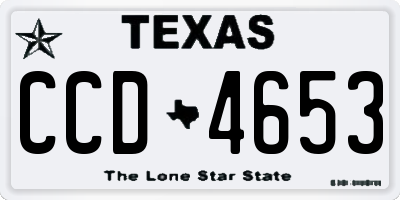 TX license plate CCD4653