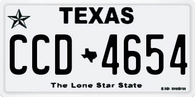 TX license plate CCD4654