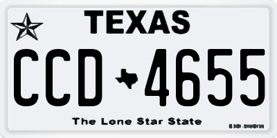 TX license plate CCD4655