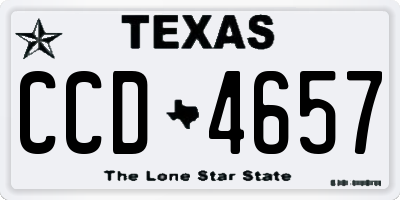 TX license plate CCD4657