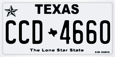 TX license plate CCD4660
