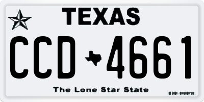 TX license plate CCD4661