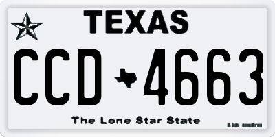 TX license plate CCD4663