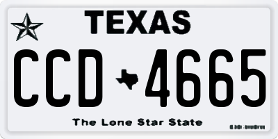 TX license plate CCD4665