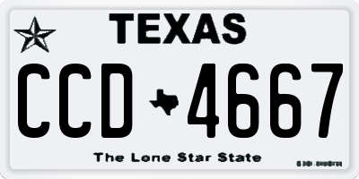 TX license plate CCD4667