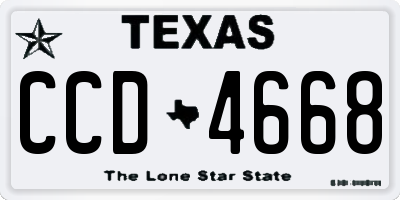 TX license plate CCD4668