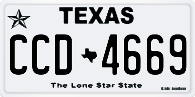 TX license plate CCD4669