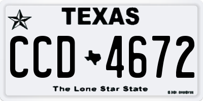 TX license plate CCD4672
