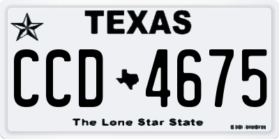 TX license plate CCD4675