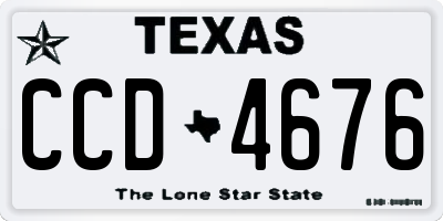 TX license plate CCD4676