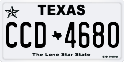 TX license plate CCD4680