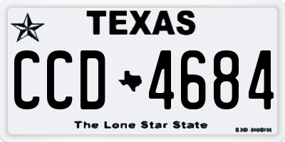 TX license plate CCD4684