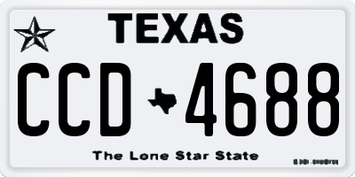 TX license plate CCD4688