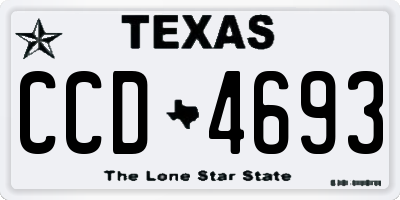 TX license plate CCD4693